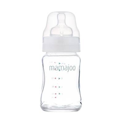 Mamajoo Glass Feeding Bottle 180ml & Non Spill Training Cup Green 270ml with Handle