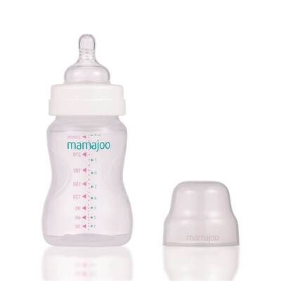 Mamajoo Glass Feeding Bottle 180 ml & Silver Feeding Bottle 250ml