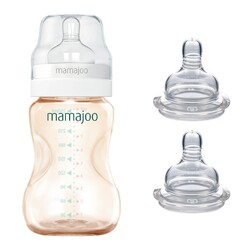 Mamajoo Gold Biberon 250ml & Yedek İkili Biberon Emziği No.1 0 Ay+ - Thumbnail