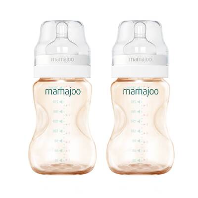 Mamajoo Gold Feeding Bottles 250ml Twin Pack