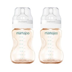 Mamajoo Gold İkili Biberon 250ml / Silikon Ortodontik İkili Emzik Hediye - Thumbnail