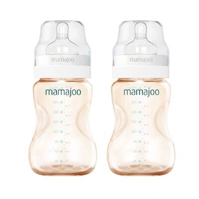 Mamajoo Gold İkili Biberon 250ml / Silikon Ortodontik İkili Emzik Hediye