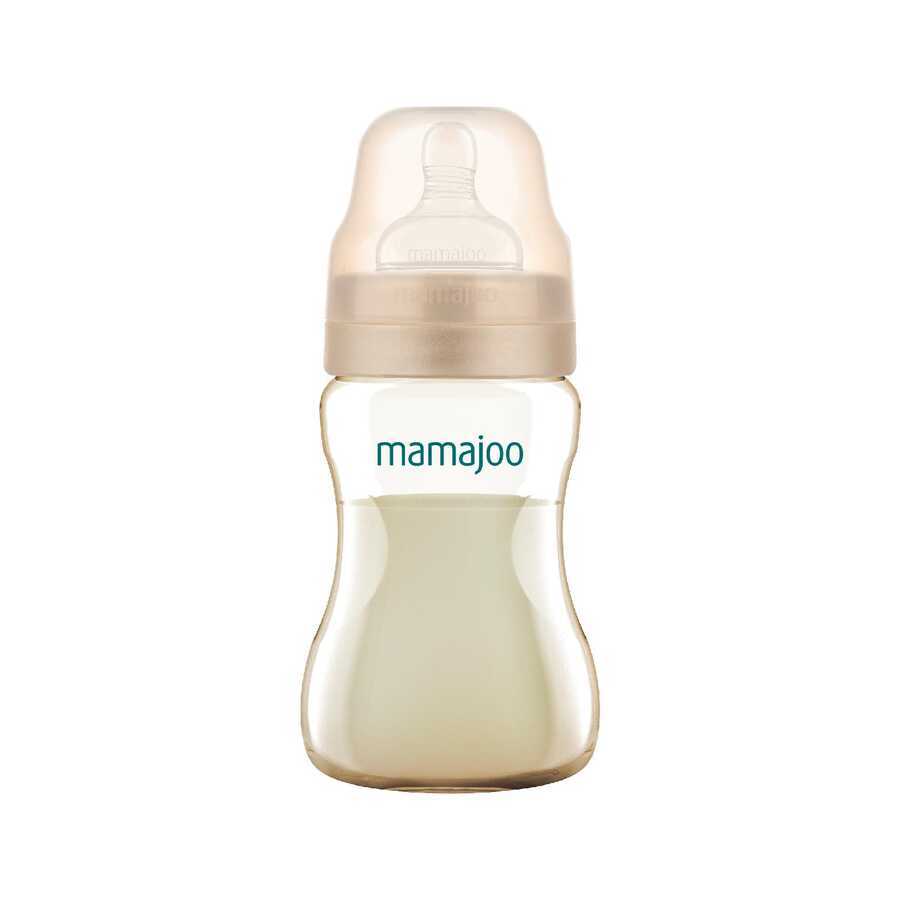 Mamajoo Gold Plus Anti-Kolik Biberon 250 ml, 6 Ay+, Orta Akışlı, PES Materyal - Mamajoo