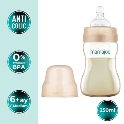 Mamajoo Gold Plus Anti-Kolik Biberon 250 ml, 6 Ay+, Orta Akışlı, PES Materyal - 2
