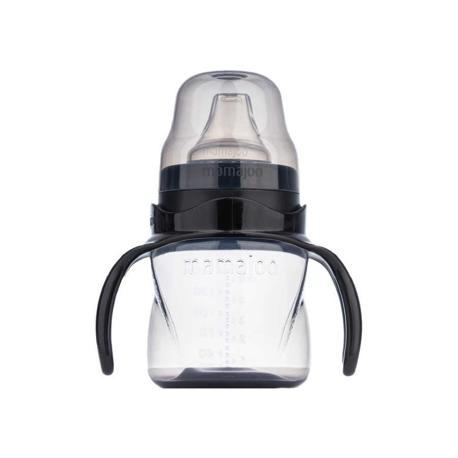 Mamajoo Kulplu Akıtmaz Alıştırma Bardağı, 160 ml, Siyah, 6 Ay+, 1 Adet - Mamajoo