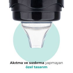 Mamajoo Kulplu Akıtmaz Alıştırma Bardağı, 160 ml, Siyah, 6 Ay+, 1 Adet - 5