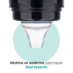 Mamajoo Kulplu Akıtmaz Alıştırma Bardağı, 270 ml, Siyah, 9 Ay+, 1 Adet - 5