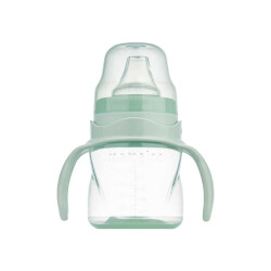 Mamajoo Kulplu Akıtmaz Alıştırma Bardağı, 160 ml, Powder Green, 6 Ay+, 1 Adet - Mamajoo