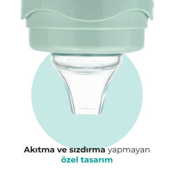 Mamajoo Kulplu Akıtmaz Alıştırma Bardağı, 160 ml, Powder Green, 6 Ay+, 1 Adet - 5