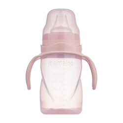 Mamajoo Kulplu Akıtmaz Alıştırma Bardağı, 270 ml, Powder Pink, 9 Ay+, 1 Adet - Mamajoo