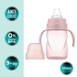 Mamajoo Kulplu Akıtmaz Alıştırma Bardağı, 270 ml, Powder Pink, 9 Ay+, 1 Adet - 2