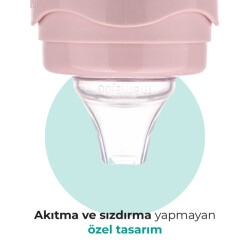 Mamajoo Kulplu Akıtmaz Alıştırma Bardağı, 270 ml, Powder Pink, 9 Ay+, 1 Adet - 5