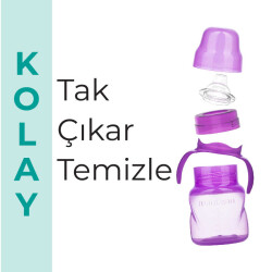 Mamajoo Kulplu Akıtmaz Alıştırma Bardağı, 160 ml, Mor, 6 Ay+, 1 Adet - 6