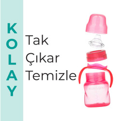 Mamajoo Kulplu Akıtmaz Alıştırma Bardağı, 160 ml, Pembe, 6 Ay+, 1 Adet - 6