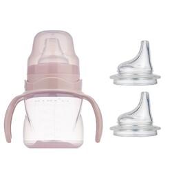 Mamajoo - Mamajoo Kulplu Eğitici Bardak 160 ml & Yedek İkili Bardak Ucu / Powder Pink