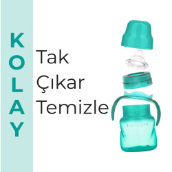 Mamajoo Kulplu Akıtmaz Alıştırma Bardağı, 160 ml, Yeşil, 6 Ay+, 1 Adet - 6