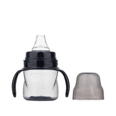 Mamajoo Kulplu Eğitici Bardak 160ml & Silver Biberon 250ml / Black