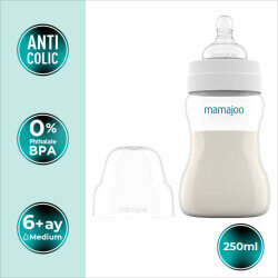 Mamajoo Antikolik Biberon 250 ml & Antikolik Akıtmaz Alıştırma Bardağı 160 ml – Pearl - 2