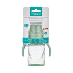 Mamajoo Kulplu Eğitici Bardak 270 ml & İkili Beslenme Kaşığı / Powder Green - 6