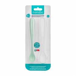 Mamajoo Antikolik Akıtmaz Alıştırma Bardağı 270 ml & İkili Ergonmik Beslenme Kaşığı - Powder Green - 7