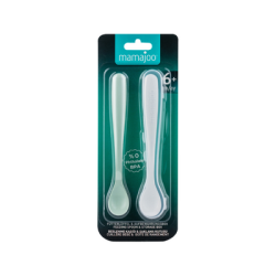 Mamajoo Antikolik Akıtmaz Alıştırma Bardağı 270 ml & İkili Ergonmik Beslenme Kaşığı - Powder Green - 10