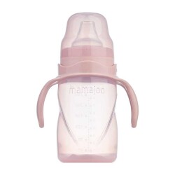 Mamajoo Kulplu Eğitici Bardak 270 ml & İkili Beslenme Kaşığı / Powder Pink - 3