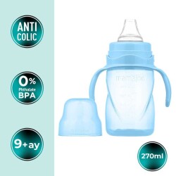 Mamajoo Kulplu Akıtmaz Alıştırma Bardağı, 270 ml, Powder Blue, 9 Ay+, 1 Adet - 2