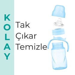 Mamajoo Kulplu Akıtmaz Alıştırma Bardağı, 270 ml, Powder Blue, 9 Ay+, 1 Adet - 6