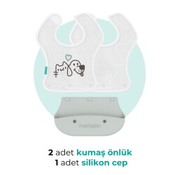 Mamajoo 2-in-1 Katlanır Mama Önlüğü / Powder Green - 7