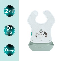 Mamajoo 2-in-1 Katlanır Mama Önlüğü / Powder Green - 2