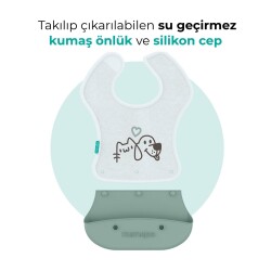 Mamajoo 2-in-1 Katlanır Mama Önlüğü / Powder Green - 3