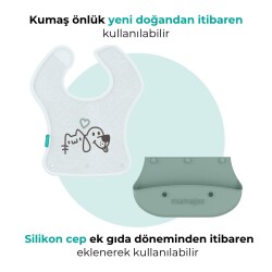 Mamajoo 2-in-1 Katlanır Mama Önlüğü / Powder Green - 4