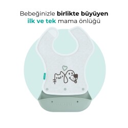 Mamajoo 2-in-1 Katlanır Mama Önlüğü / Powder Green - 6