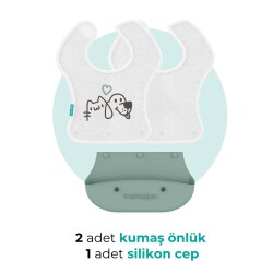Mamajoo 2-in-1 Katlanır Mama Önlüğü / Powder Green - 7