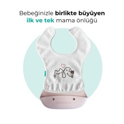 Mamajoo 2-in-1 Katlanır Mama Önlüğü / Powder Pink - 6