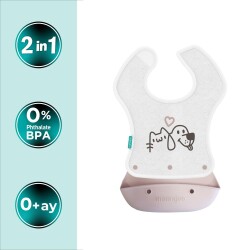 Mamajoo 2-in-1 Katlanır Mama Önlüğü / Powder Pink - 2