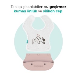 Mamajoo 2-in-1 Katlanır Mama Önlüğü / Powder Pink - 3