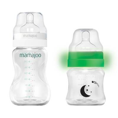 Mamajoo Nacht&Tag Babyflasche 160 ml & Silber Babyflasche 250 ml