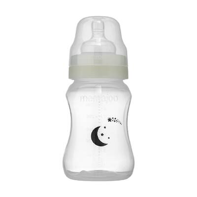 Mamajoo Nacht&Tag Babyflasche 270 ml & Auslaufsichere Trink-Lernbecher Schwarz 270ml mit Griff & Anti-Kolik Weicher Schnabel