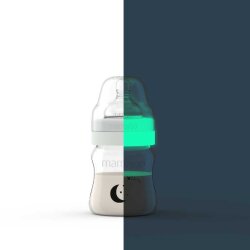 Mamajoo Night & Day Feeding Bottle 160 ml & Orthodontic Design Soothers Black & Pearl with Sterilization & Storage Box / Night & Day 0+ months - 4