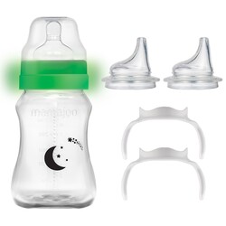 Mamajoo Night&Day Feeding Bottle 270 ml & Anticolic Soft Spout 2-pack & Storage Box & Training Cup Bottle Handles - Thumbnail