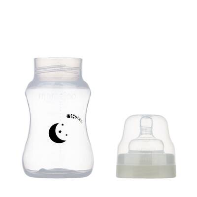 Mamajoo Night&Day Feeding Bottle 270 ml & Non Spill Training Cup Black 270ml with Handle