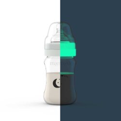 Mamajoo Night & Day Feeding Bottle 270 ml & Orthodontic Design Soothers Black & Pearl with Sterilization & Storage Box / Night & Day 6+ month - 4