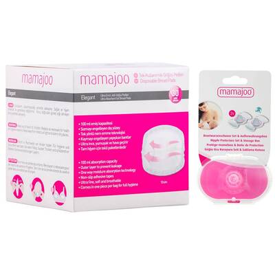 Mamajoo Nipple Protectors Set with Sterilization & Storage Box And Ultra Absorbent Breast Pads 13 cm / 30 pieces