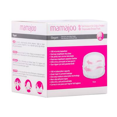 Mamajoo Nipple Protectors Set with Sterilization & Storage Box And Ultra Absorbent Breast Pads 13 cm / 30 pieces