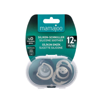 Mamajoo Non Spill Training Cup Black 270ml with Handle & Orthodontic Design Soothers Black & Pearl with Sterilization & Storage Box / Night & Day 6+ months