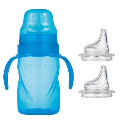 Mamajoo Non Spill Training Cup Blue 270ml with Handle & Anticolic Soft Spout 2-pack & Storage Box