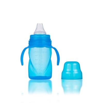Mamajoo Non Spill Training Cup Blue 270ml with Handle & Twin Feeding Spoons Blue & Storage Box