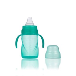 Mamajoo Non Spill Training Cup Green 270ml with Handle & Mamajoo Twin Feeding Spoons Green & Storage Box - Thumbnail