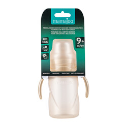 Mamajoo Non Spill Training Cup Pearl 270ml with Handle & Anticolic Bottle Teat Thicker Flow & Storage Box - Thumbnail